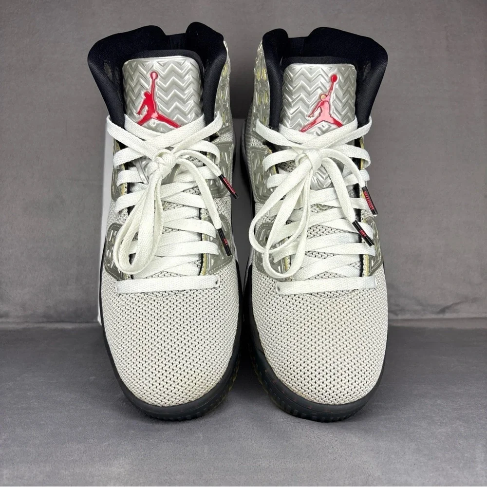 Nike Air Jordan Spike Forty White Cement Red Mid Top Sneakers Sz 9